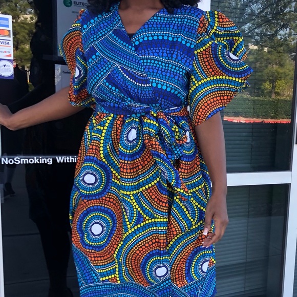 African wrapping dress for women Ankara print - Picture 3 of 7